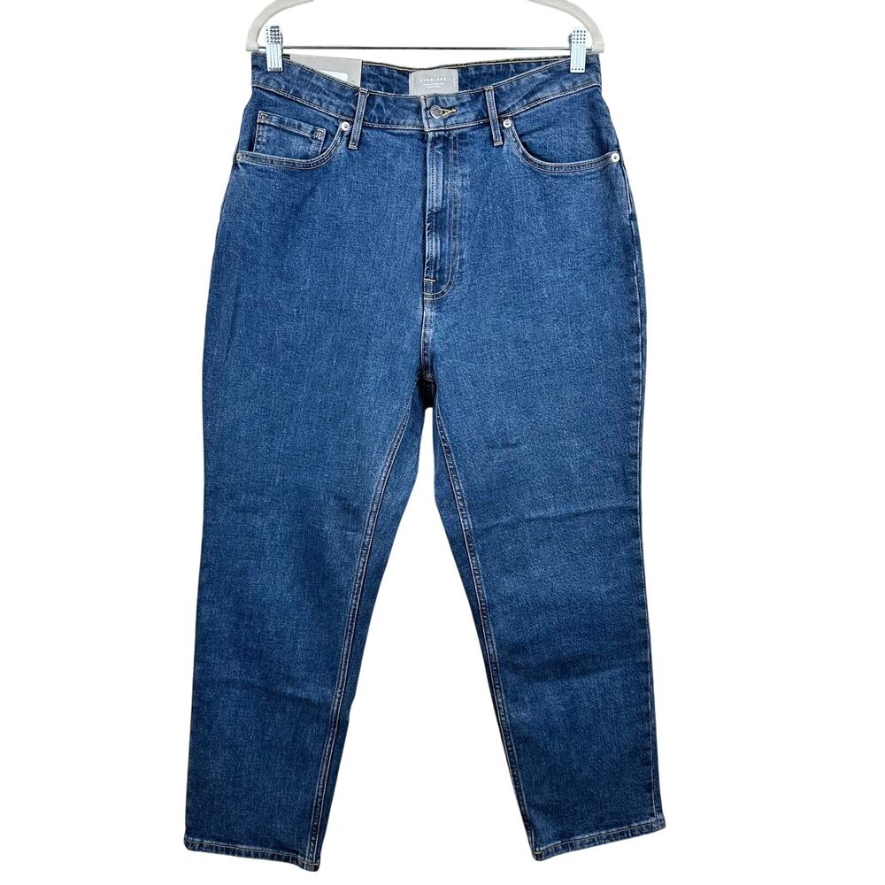 NEW Everlane The Curvy Cheeky Jean Straight Leg High Rise Crop 31 Blue Denim